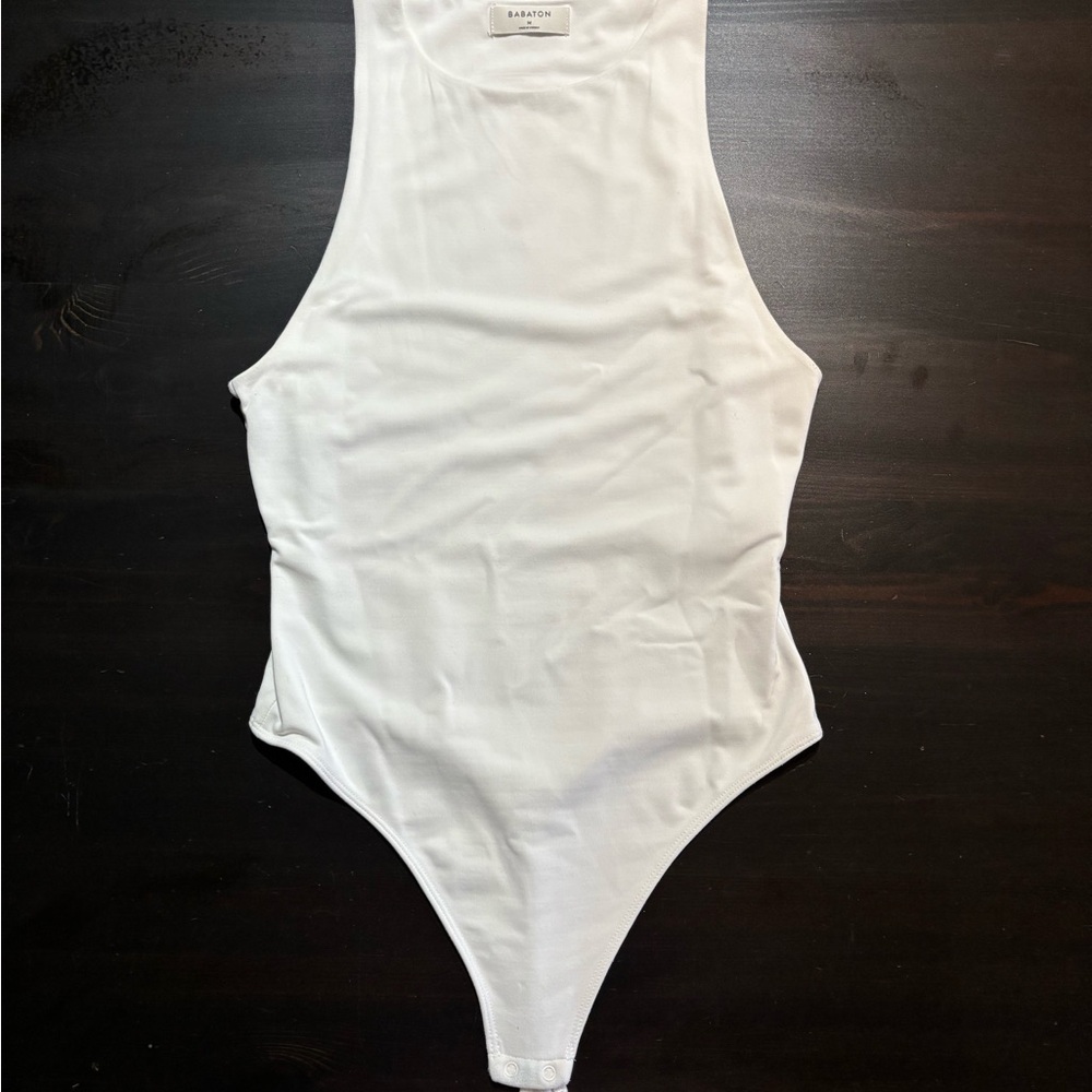 Babaton White Sleeveless Bodysuit